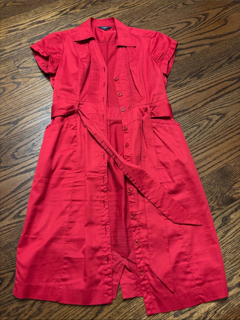 Red shirt dress